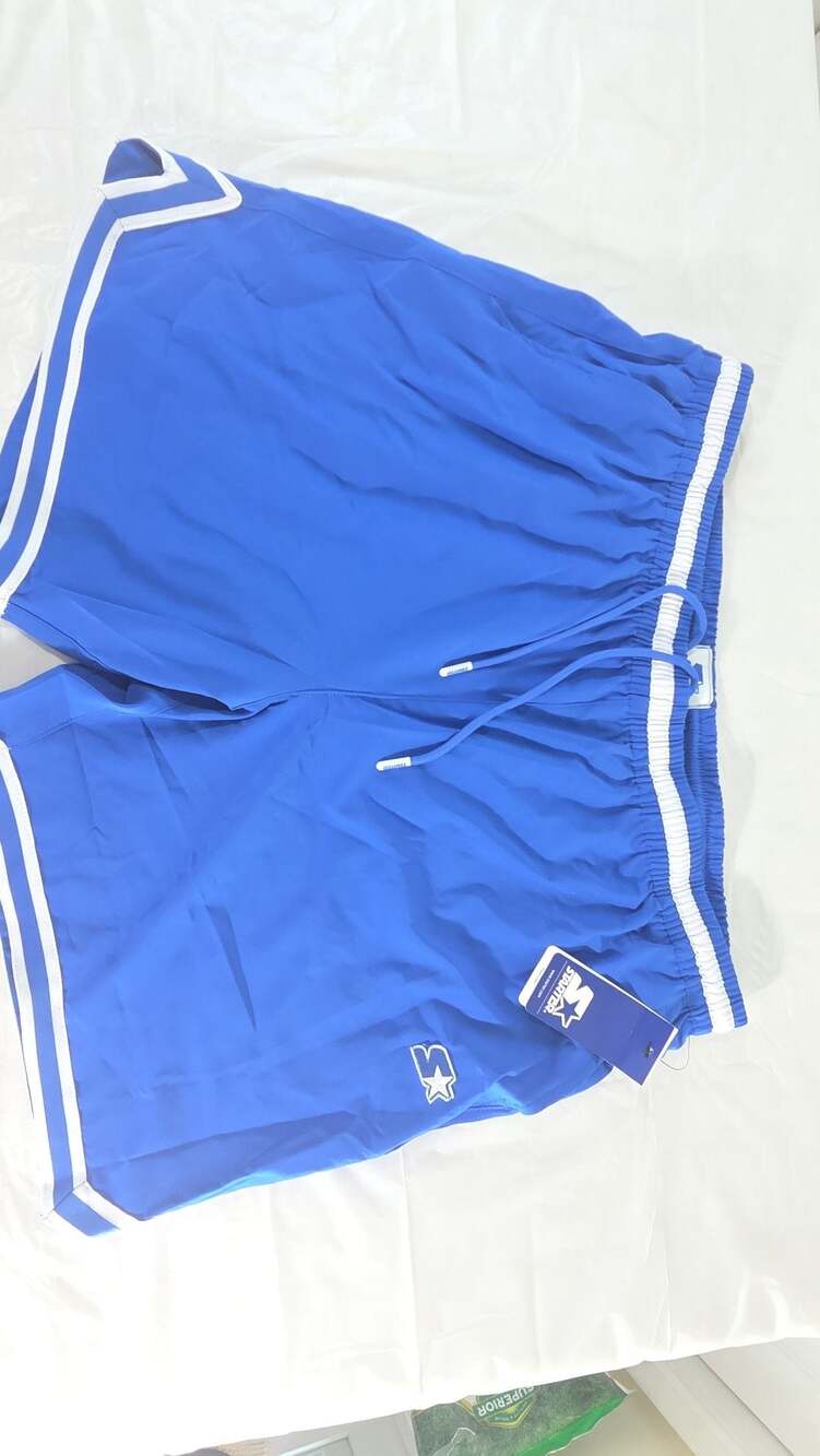 Starter Men's Royal Blue Mesh Athletic Basketball Shorts with Zipper Pocket